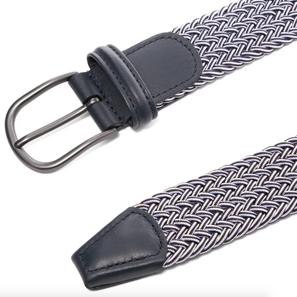 Andersons | Navy & White Woven Textile Belt